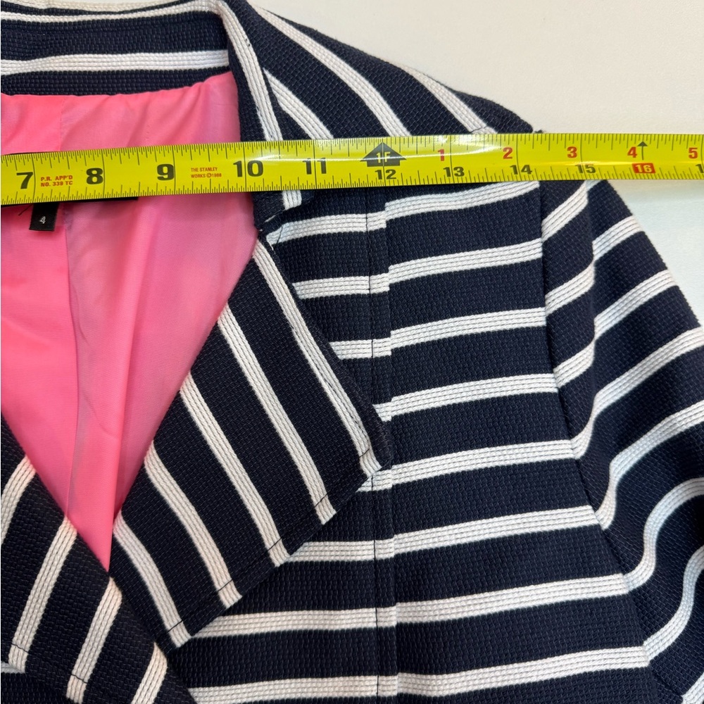 NANETTE LEPORE Navy Striped Women's Jacket / Blazer Women’s size 4 - Picture 5 of 9